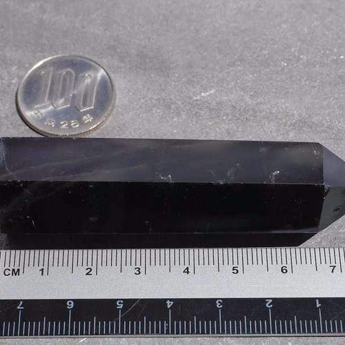天然石チベット産モリオン(黒水晶)研磨ポイント 約78mm 約52g 1点もの