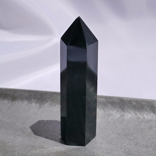天然石チベット産モリオン(黒水晶)研磨ポイント 約78mm 約52g 1点もの