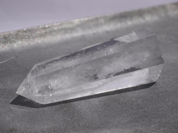 天然石クリスタルクォーツ(ブラジル産)研磨水晶ポイント 約73mm 約58g 1点もの[qpo-170716-04] 5枚目の画像