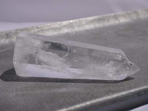 天然石クリスタルクォーツ(ブラジル産)研磨水晶ポイント 約73mm 約58g 1点もの[qpo-170716-04] 7枚目の画像