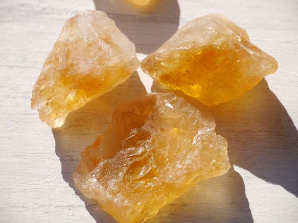 天然石シトリン非加熱(ブラジル産)3個セット 合計約53～54g ラフロック原石結晶黄水晶[cit-180117-01] 7枚目の画像