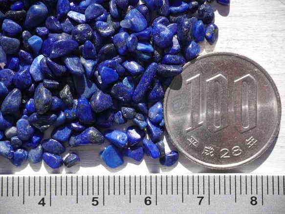 天然石ラピスラズリ(アフガニスタン産)小さめころころさざれ石 約20g約2mm～5mm穴なし[sa-180131-01] 4枚目の画像