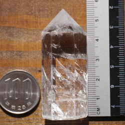 天然石クリスタルクォーツ(ブラジル産)研磨水晶ポイント 約53mm 約39g 1点もの[qpo-180219-05] 5枚目の画像