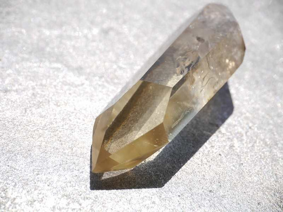 天然石シトリン(南アフリカ産)研磨ダブルポイント 約48mm 約13g 虹入り美麗1点もの[cdp-180418-01] 8枚目の画像
