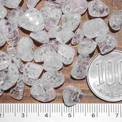 天然石クラッククォーツ(爆裂水晶)中～大粒さざれ石 約30g 約5mm～14mm 穴なし[sa-180523-01] 3枚目の画像