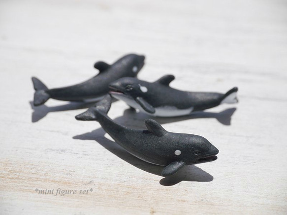 シャチ」3体セット ミニフィギュア☆サファリ社グッドラック・ミニ