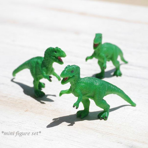 T-Rex」3体セット ミニフィギュア☆サファリ社グッドラック・ミニ デコ