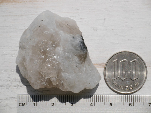 天然石ムーンストーンペグマタイト(インド産)原石 約35g 約47×39×16mm [msr-180914-01] 5枚目の画像
