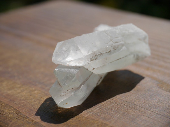 天然石エメラルドグリーンファントムクォーツ2点セット合計約25g(マダガスカル産)原石結晶[gfq-181108-01] 9枚目の画像