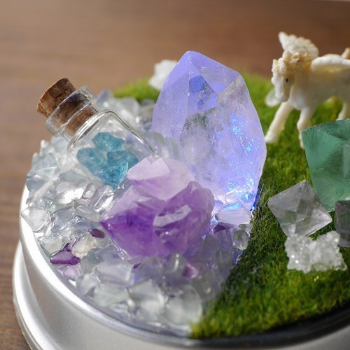 限定DIYセット☆蛍石とペガサスの水晶の泉ジオラマ箱庭