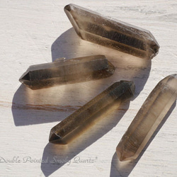 天然石ダブルポイントスモーキークォーツ(ブラジル産)結晶原石4本