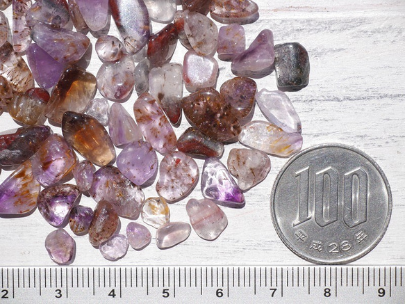天然石オーラライト23(カナダ産)さざれ石 約20g詰合せ約4mm～10mm穴なし紫水晶鉱物[sa-190513-01] 6枚目の画像