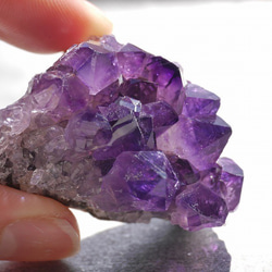 天然石アメジストクラスター(ウルグアイ産)約28.8g約40mm 現物☆濃色透明感紫水晶[uac-190529-01] 6枚目の画像