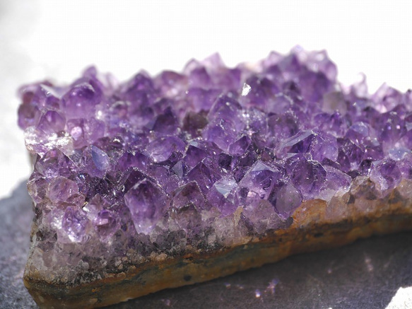 天然石アメジストクラスター(ウルグアイ産)約35.7g約54mm 現物☆濃色透明感紫水晶[uac-190529-04] 3枚目の画像