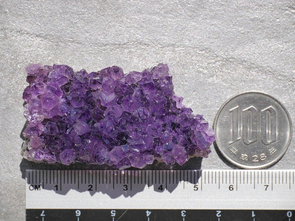 天然石アメジストクラスター(ウルグアイ産)約35.7g約54mm 現物☆濃色透明感紫水晶[uac-190529-04] 5枚目の画像