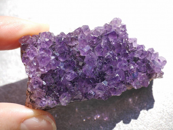 天然石アメジストクラスター(ウルグアイ産)約35.7g約54mm 現物☆濃色透明感紫水晶[uac-190529-04] 6枚目の画像
