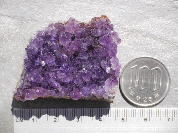 天然石アメジストクラスター(ウルグアイ産)約40.3g約54mm 現物☆濃色透明感紫水晶[uac-190529-05] 5枚目の画像