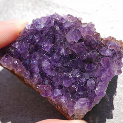 天然石アメジストクラスター(ウルグアイ産)約40.3g約54mm 現物☆濃色透明感紫水晶[uac-190529-05] 6枚目の画像
