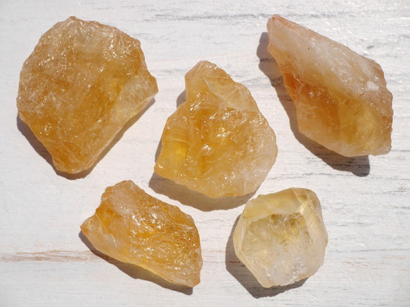 天然石シトリン(ブラジル産)5個セット合計約40.1g☆現物ラフロック原石結晶黄水晶[cit-190615-09] 8枚目の画像