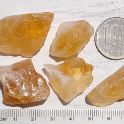 天然石シトリン(ブラジル産)5個セット合計約40.8g☆現物ラフロック原石結晶黄水晶[cit-190615-10] 5枚目の画像