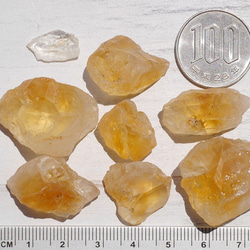 天然石シトリン(ブラジル産)8個セット合計約43.5g☆現物ラフロック原石結晶黄水晶[cit-190615-11] 5枚目の画像