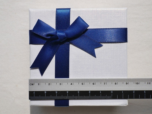 4Wayリボン付ギフトボックス 約9×9×3cm 選べる♪ブルー/ピンク/ブラウン [gbx-191002-01] 4枚目の画像