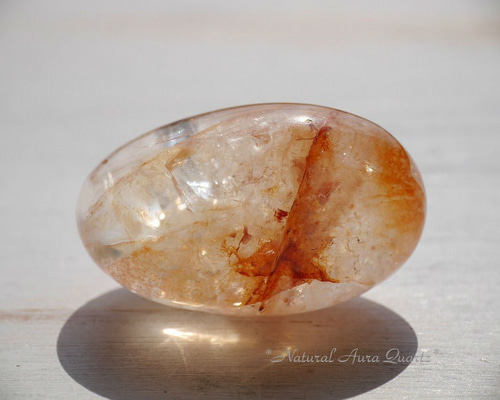 スモーキー クォーツ 虹入り パームストーン マダガスカル産 煙水晶