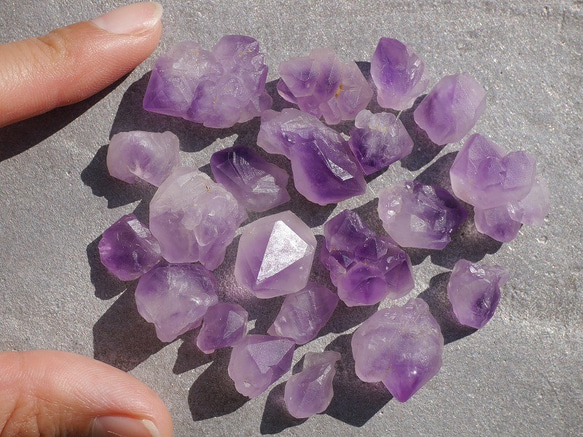 天然石シリウスアメジスト(ケニア産)原石約50g約8～28mm詰合せ 紫水晶ラベンダー[sram-191010-01] 7枚目の画像