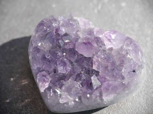 天然石アメジスト(ブラジル産)ハート型クラスター 約24g 約38×32×17mm 紫水晶[amh-191210-04] 8枚目の画像