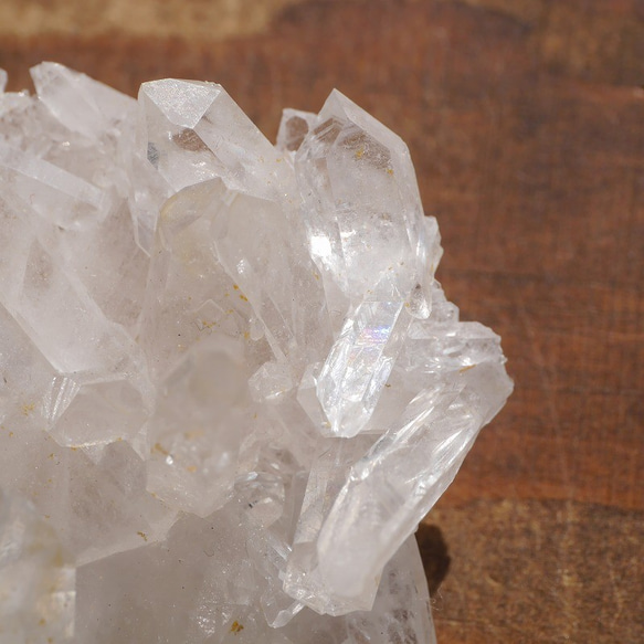 天然石アーカンソー州産水晶クラスター 約62g 約高48幅74奥行58mm 虹入り[aqc-200219-01] 4枚目の画像