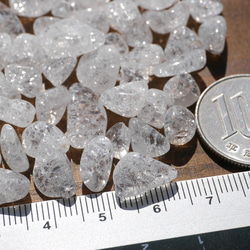 天然石クラックレインボー水晶(ブラジル産)さざれ石 約40g詰合せ 約7〜14mm 穴なし[sa-200225-01] 3枚目の画像
