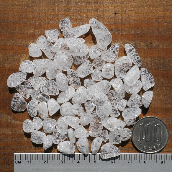 天然石クラックレインボー水晶(ブラジル産)さざれ石 約40g詰合せ 約7〜14mm 穴なし[sa-200225-01] 4枚目の画像