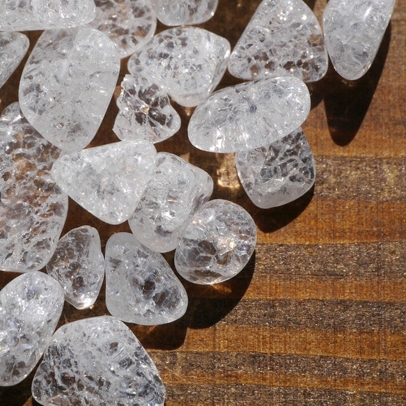 天然石クラックレインボー水晶(ブラジル産)さざれ石 約40g詰合せ 約7〜14mm 穴なし[sa-200225-01] 6枚目の画像