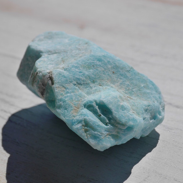 天然石アマゾナイト(ペルー産)約53g約52mm原石 ナチュラル天河石ホープストーン[amz-200307-01] 6枚目の画像