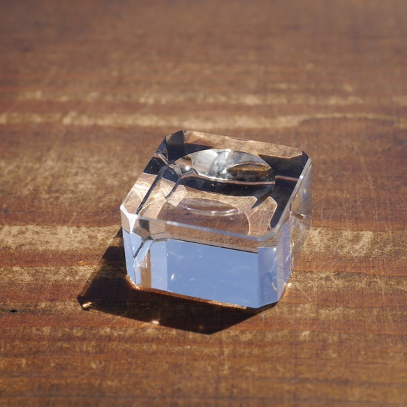 K9クリスタルガラス台座S 約1辺24×高13mm 超透明丸玉用置台テラリウム配置ベース[dz-200428-K9S] 2枚目の画像
