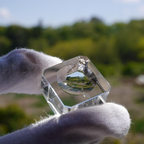 K9クリスタルガラス台座S 約1辺24×高13mm 超透明丸玉用置台テラリウム配置ベース[dz-200428-K9S] 3枚目の画像