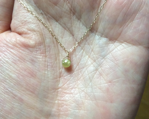 蜂蜜色のまんまるダイヤのプチネック 0.4ct up K10 ネックレス 