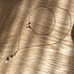 SALE!!ぷらぷら揺れる天然マルチカラーダイヤの3粒ネックレス 0.566ct  K18 5枚目の画像