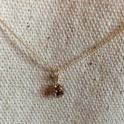 0.19ct コニャックダイヤモンドの一粒石ネックレス  K10 5枚目の画像