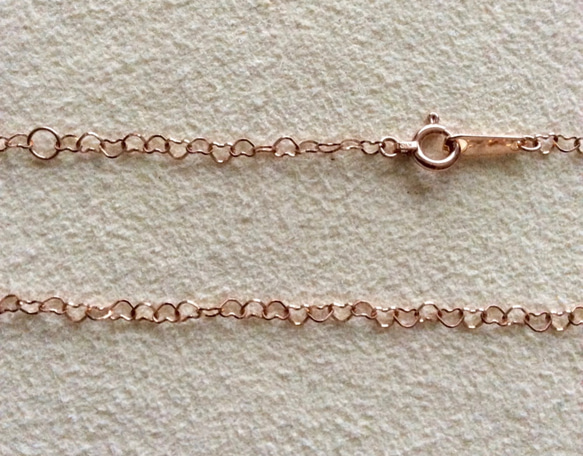 ちびっこハートのチェーンネックレス　K10 pink gold 2枚目の画像