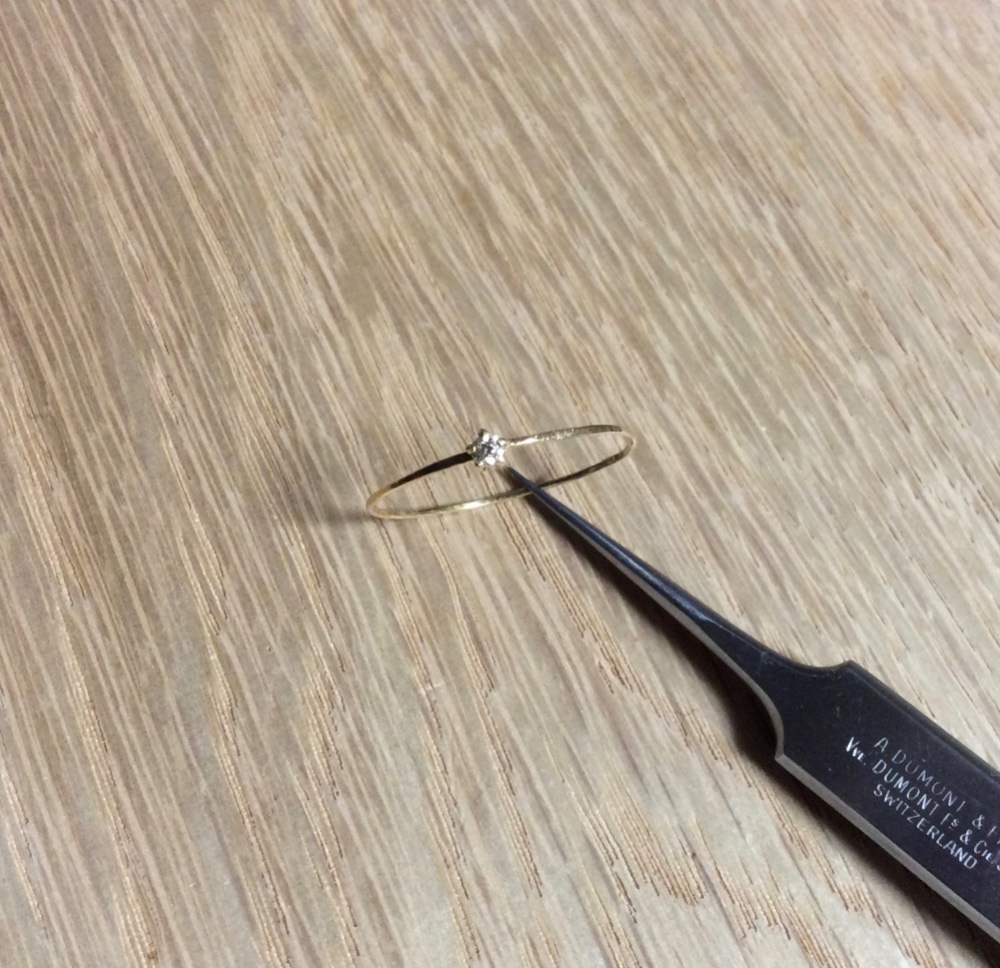 極細華奢リングdeちっちゃーいダイヤのお星様リング　0.025-0.03ct K18