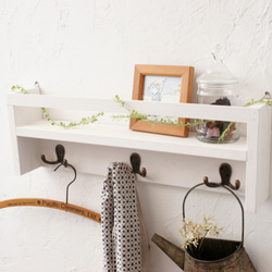 壁掛けフック付きシェルフ（54cm） 壁掛けラック・ウォールシェルフ