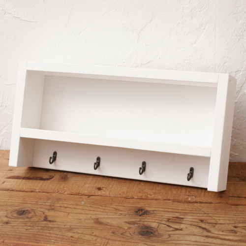 壁掛けフック付きシェルフ（44cm） 壁掛けラック・ウォール