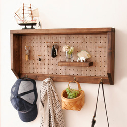 送料無料]アンティーク風 レターラック☆木製 棚 ナチュラル シェルフ
