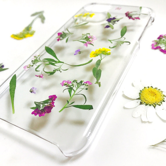 ボタニカル柄押し花iPhoneケース 2枚目の画像