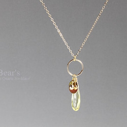 14Kgf｜Lemon Quartz Necklace セミロング 5枚目の画像