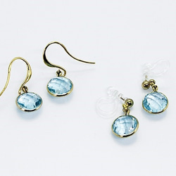 14Kgf｜Sky blue topaz earrings ピアス or イヤリング 5枚目の画像