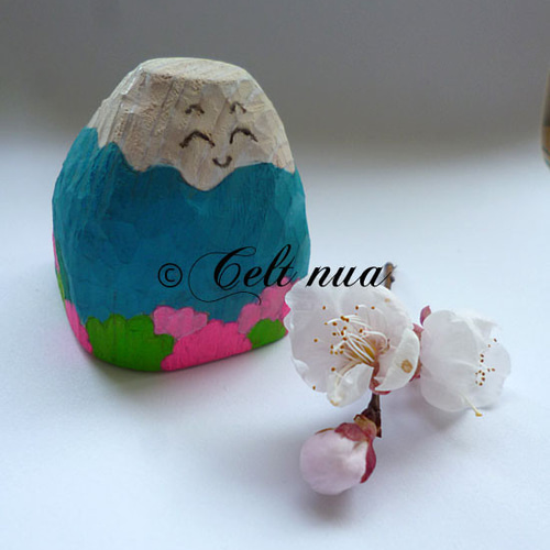 春の富士山木彫り 桜の富士山「桜富士」 その他置物 ケルティン 通販