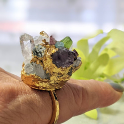 水晶原石 リング　トマスゴンサガ水晶クラスター 6枚目の画像