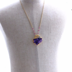 紫水晶串和Herkimer鑽石項鍊*電鑄珠寶 第5張的照片